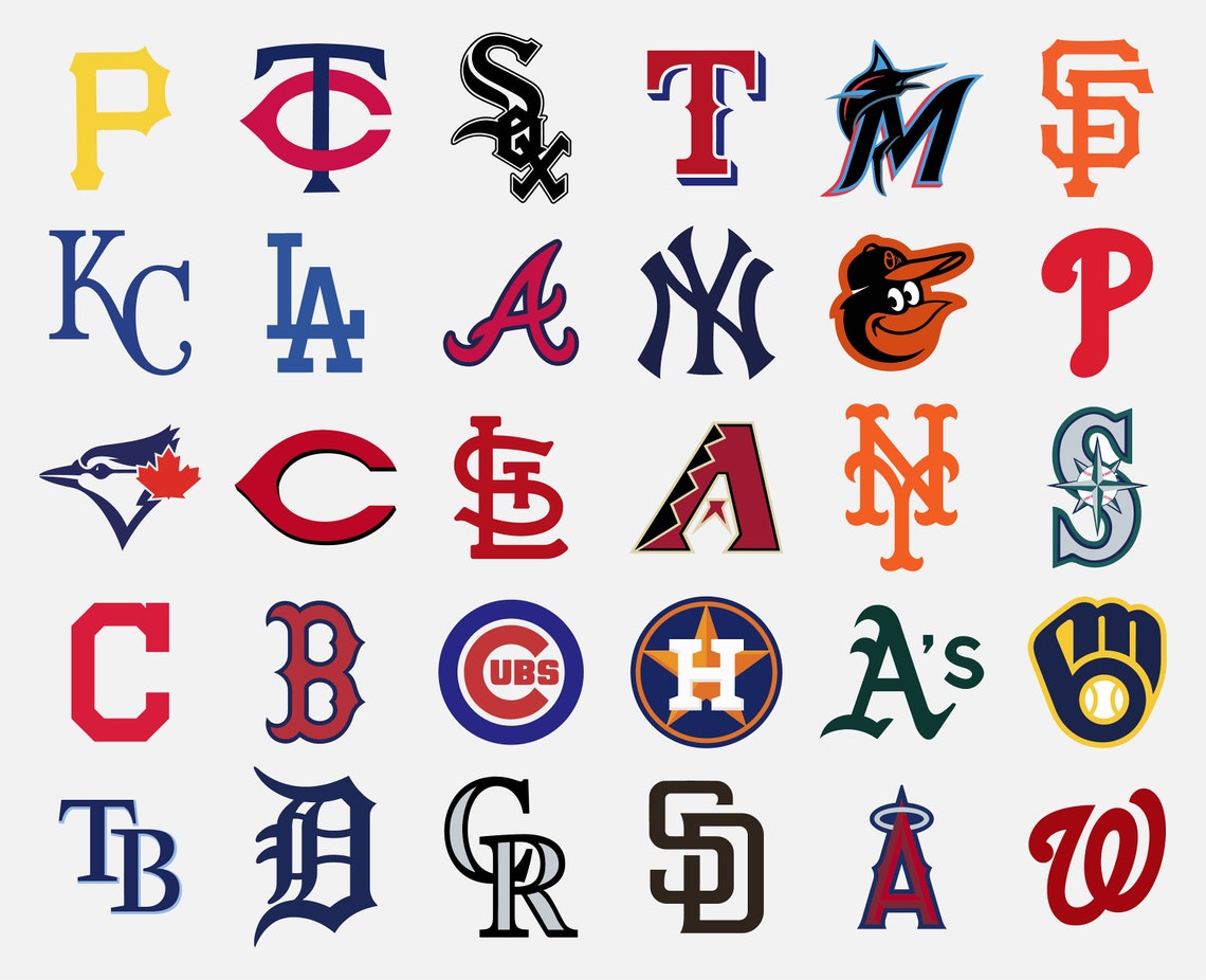 Major League Baseball all 30 teams MLB Logo Vector Bundle AI Etsy