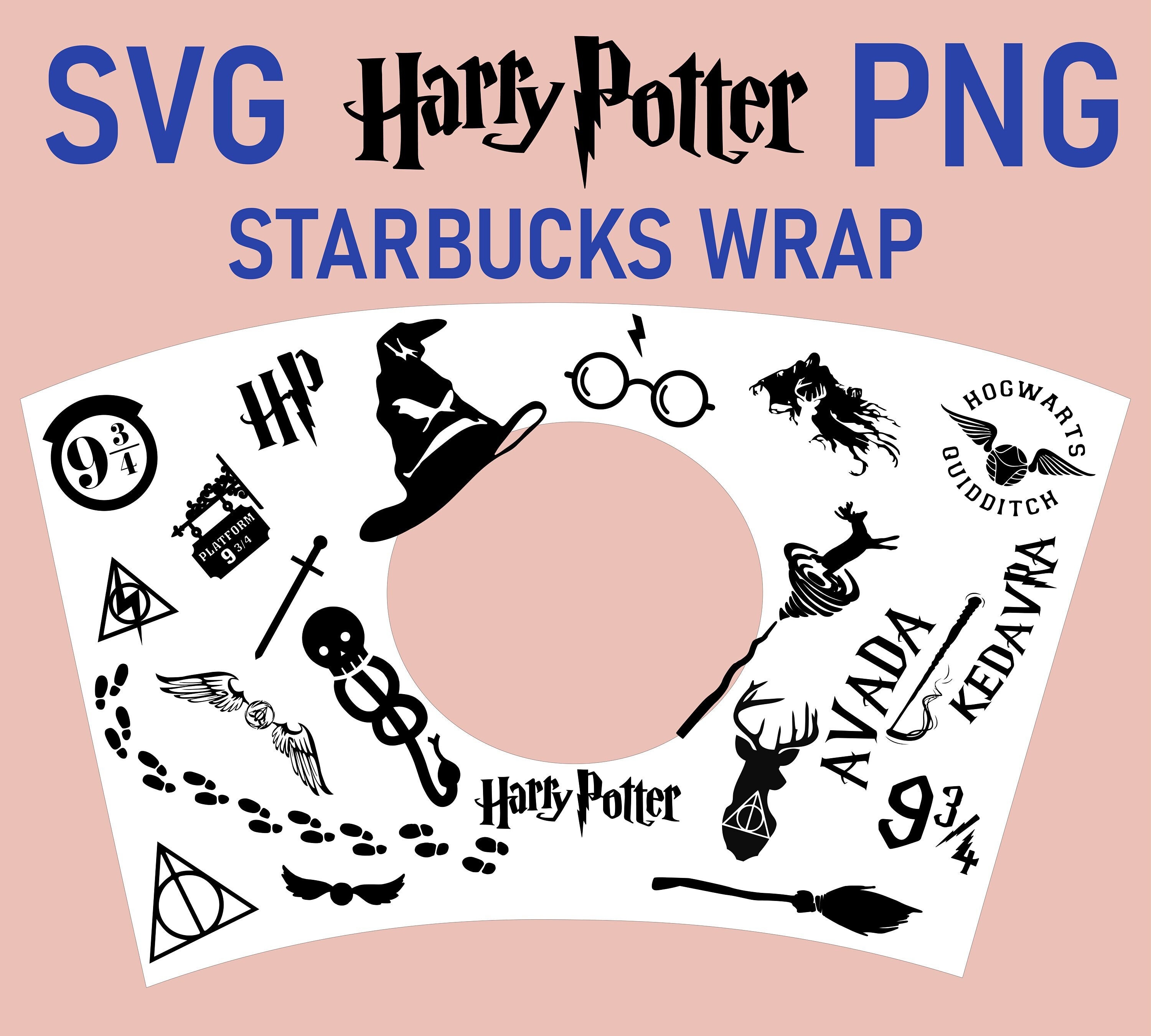 Harry Potter Starbucks Cup SVG Full Wrap Starbucks Svg PNG