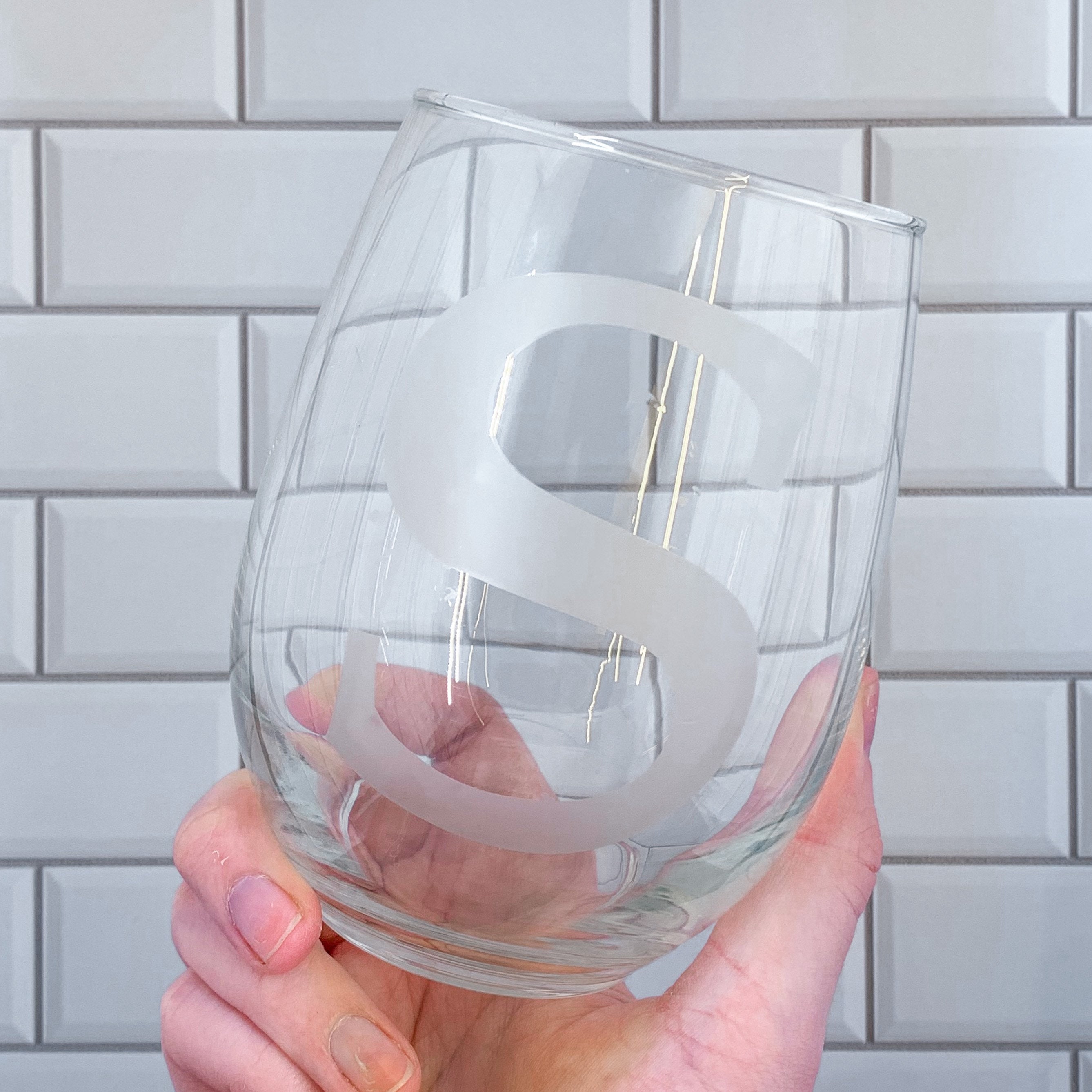 Monogrammed Etched Glasses Etsy