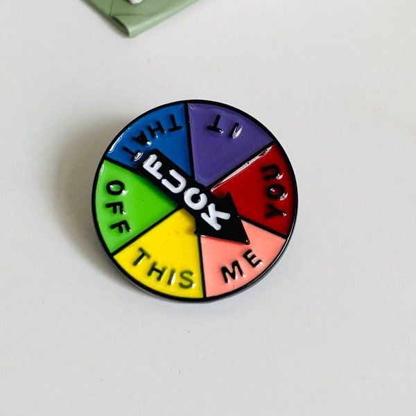 Fuck You Spinner Rotatable Brooch,Fuck Rotating Enamel Pin,Fuck Me Brooch Pin,Cute Brooch Pin,Funny Enamel Pin,Fuck Off Pin,Birthday Gift