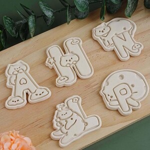 Cortador de biscoitos com letras de gato, molde de biscoitos com letras de gato kawaii, conjunto de carimbos de biscoitos engraçados, cortador de biscoitos feito à mão, suprimentos para panificação caseira, presentes para amantes de gatos