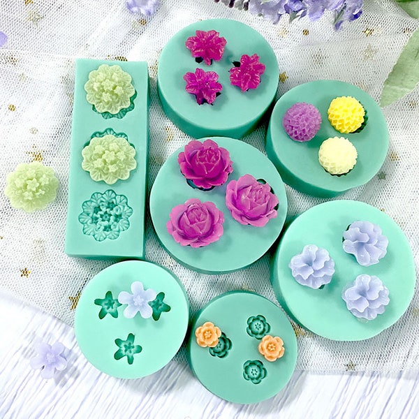 Flowers Silicone Mold,Floral  Spring Mold,Fondant Mold,Chocolate Mold,Polymer Clay Silicone Mold,Aromatherapy Flower Mold,Home Decor