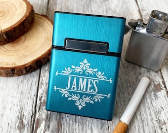 Personalized Tobacco Tin With Organizer, Retro Design