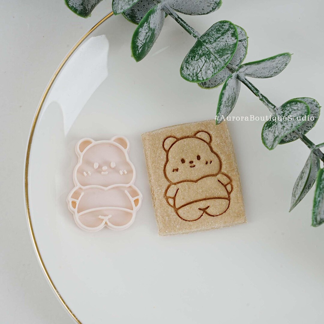 Honey Bear Embossed Cookie Cutter, Cartoon Bear Cookie Mold, Cute ...