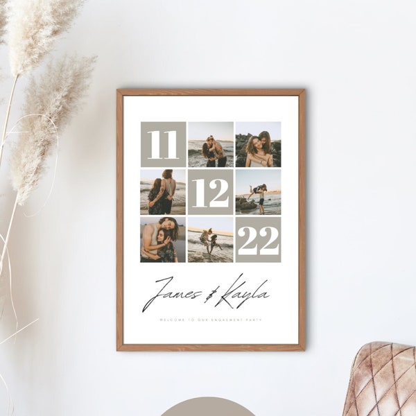 Special Date Custom Photo Collage Poster CANVA TEMPLATE · Personalized Collage · 6 Picture Collage · Adoption Birthday Anniversary Gift