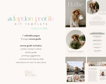 Boho & Natural · Adoption Profile Book Template · Editable Template Canva · Customizable DIY · Personalized Gifts For HAPs · Single Mom