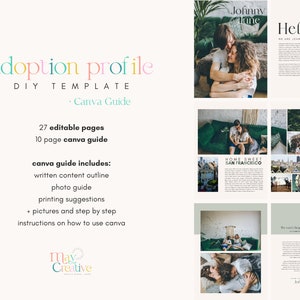 Modern & Calm · Adoption Profile Book Template · Editable Template Canva · Customizable DIY · Personalized Gifts For HAPs