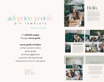 Modern & Calm · Adoption Profile Book Template · Editable Template Canva · Customizable DIY · Personalized Gifts For HAPs