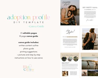 Simple & Glam · Adoption Profile Book Template · Editable Template Canva · Customizable DIY · Personalized Gifts For HAPs