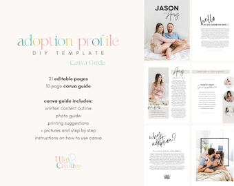 Classic & Clean · Adoption Profile Book Template · Editable Template Canva · Customizable DIY · Personalized Gifts For HAPs