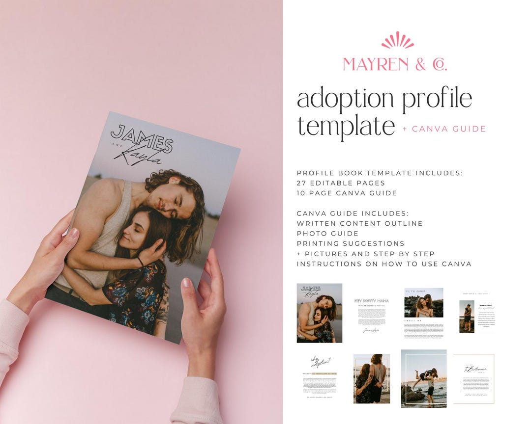 Adoption Profile Book Template • Editable DIY Canva Guide - Etsy
