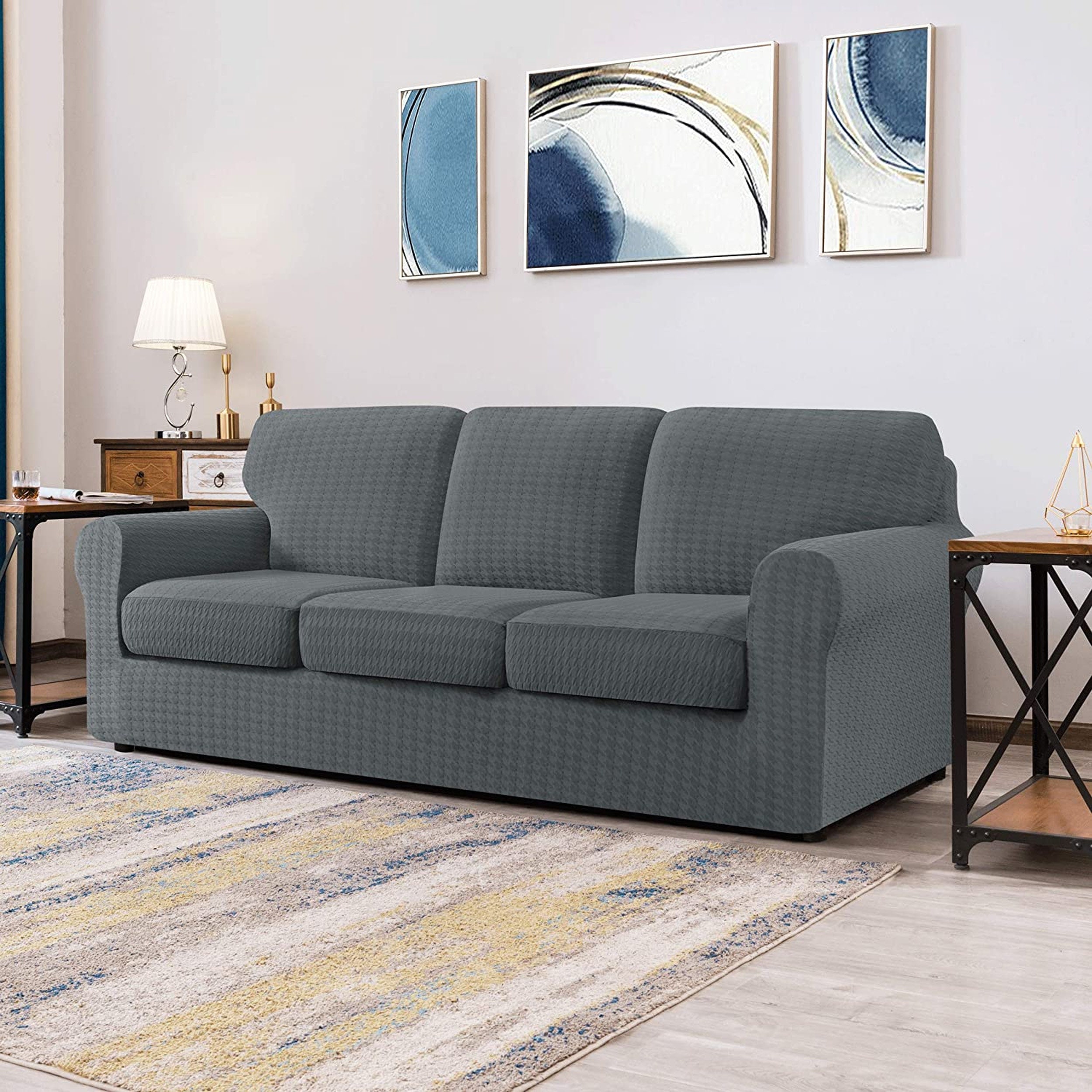 Houndstooth Fabric Multiple Piece Sofa Cover With Separate Etsy