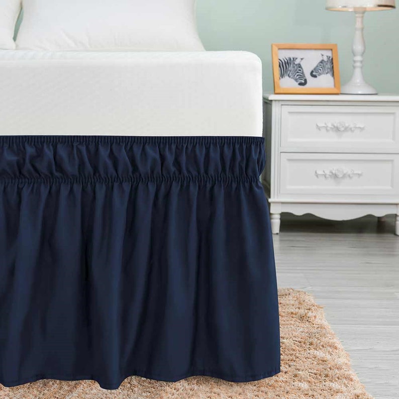 Bed Skirt Easy Fit Tailored Drop Elastic Elegant Silky Smooth Etsy