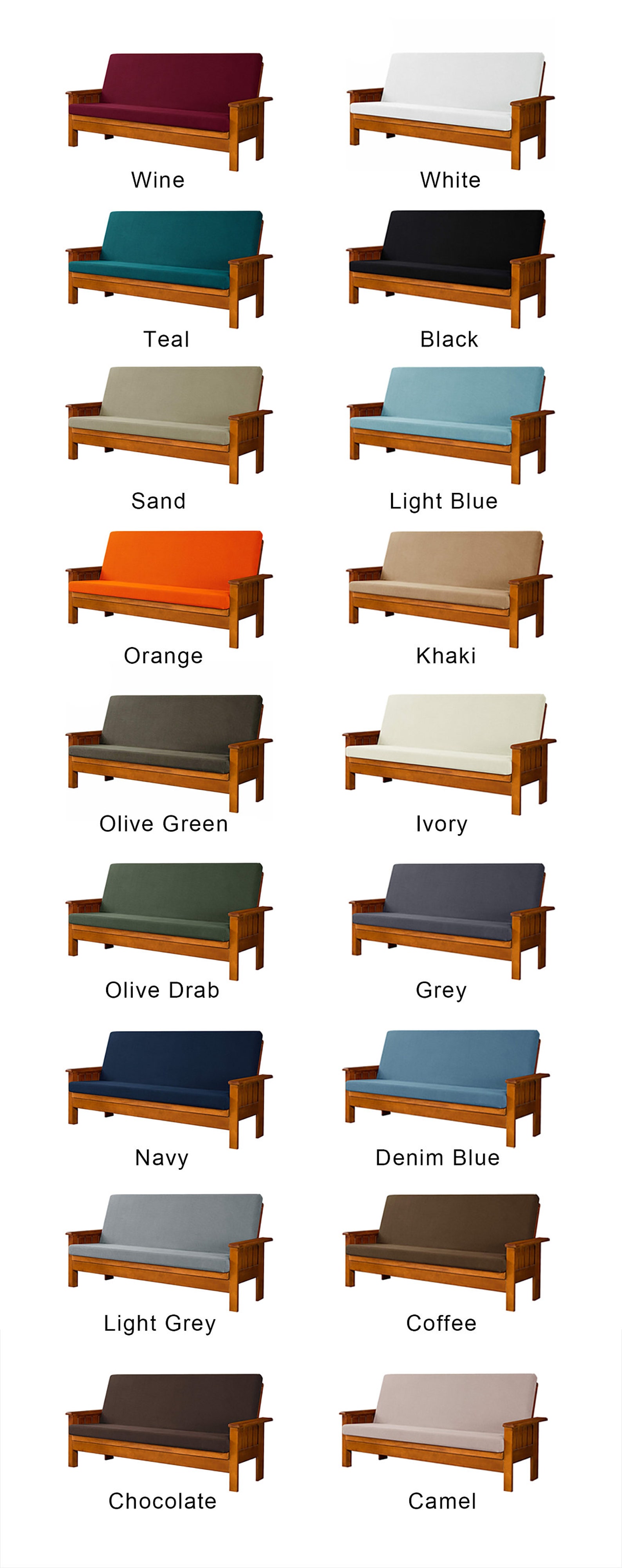 Jacquard Stretch Futon Cover Foldable Armless Futon Sofa Etsy