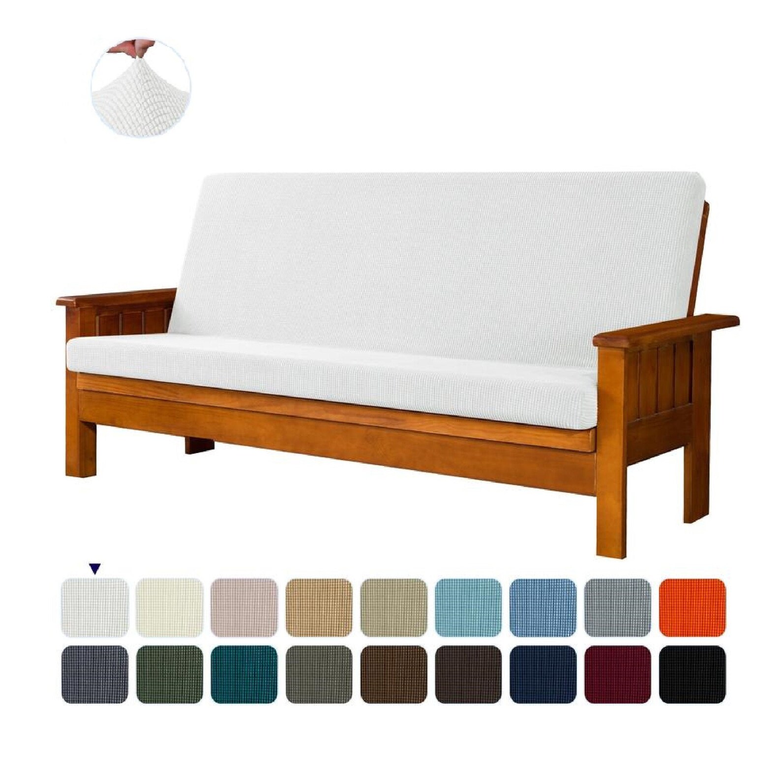 Jacquard Stretch Futon Cover Foldable Armless Futon Sofa Etsy