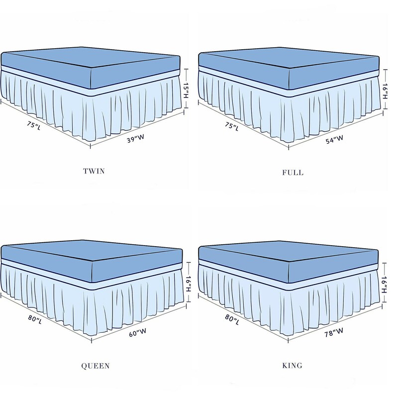 Bed Skirt Easy Fit Tailored Drop Elastic Elegant Silky Smooth Etsy