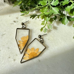 Unique Real pressed flower earrings
