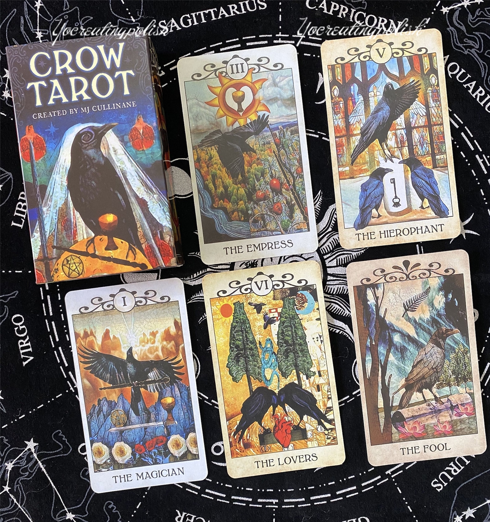 Crow Tarot Cards A 78 Card Deck Guidebook PDF Oracle Etsy