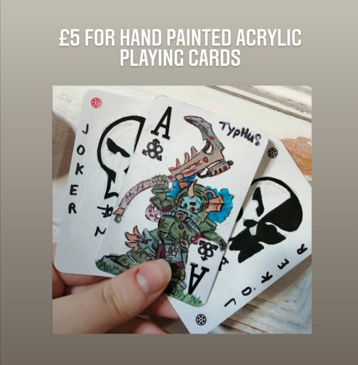 Custom Hand Painted Playing Cards Etsy