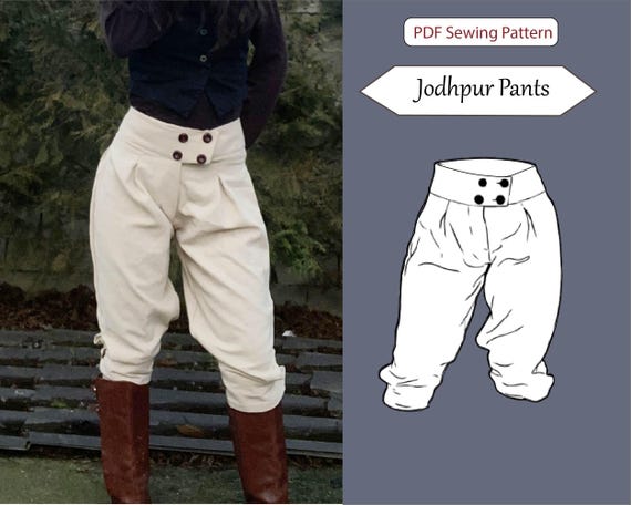 Jodhpur Pants Sewing Pattern | Victorian Pants | Vintage Horse Riding Equestrian Trousers | Historical Cavalry