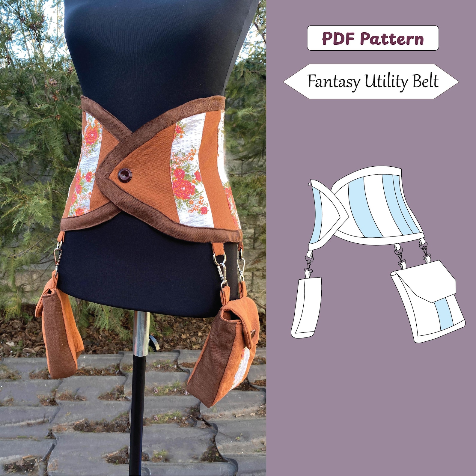 Fantasy Utility Belt Sewing Pattern | Medieval Accessory | Cosplay Gear ...