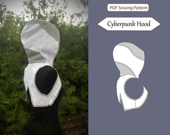 Cyberpunk Cosplay Hood Schnittmuster | Cosplay Kostüm, Shrug (Digitales Muster) A4, US Letter, A0