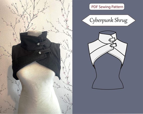 Cyberpunk Cosplay Shrug Sewing Pattern: Medieval Costume, Bolero (US 0-18) (Digital Pattern)