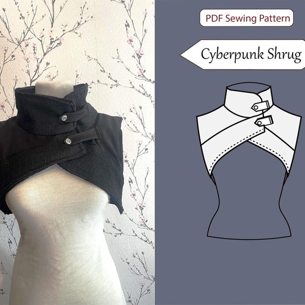 Cyberpunk Cosplay Shrug Sewing Pattern: Medieval Costume, Bolero (US 0-18) (Digital Pattern)