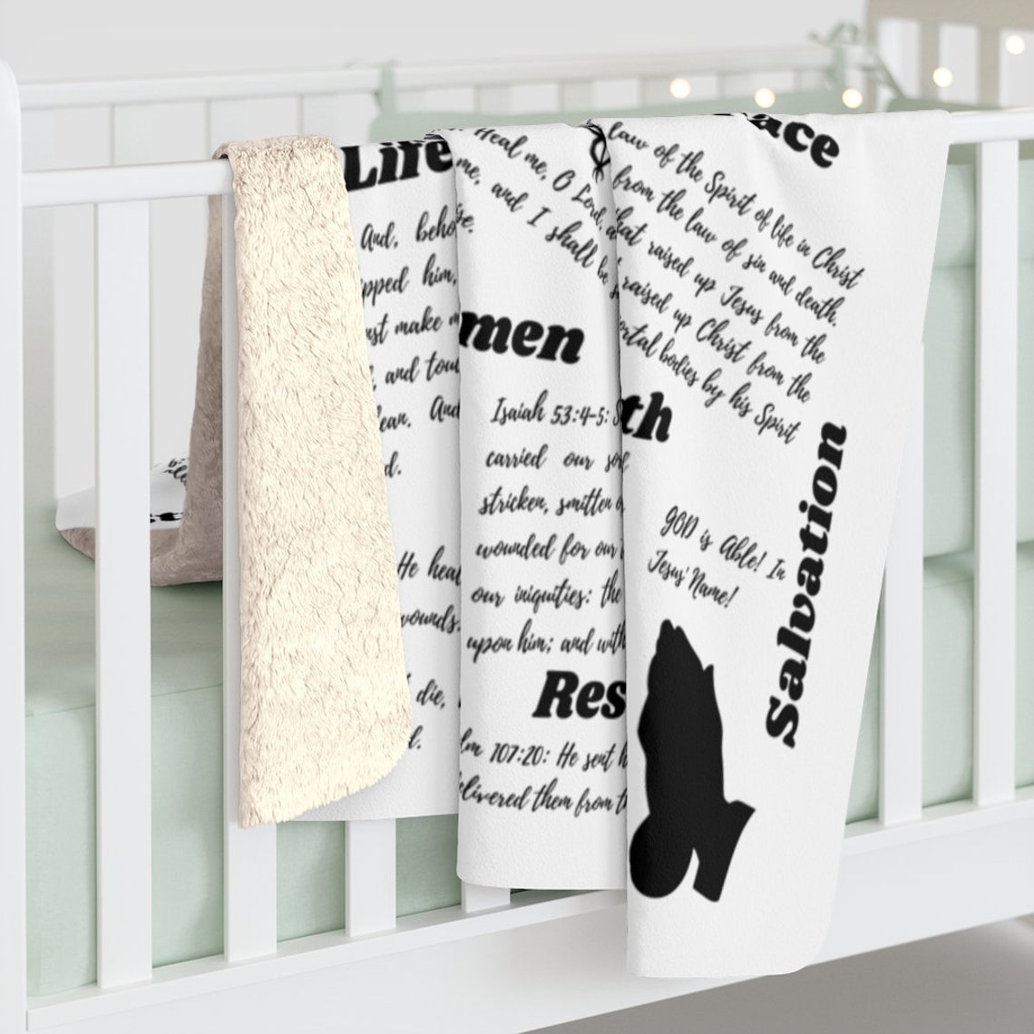 Healing Scriptures Sherpa Fleece Prayer Blanket Etsy