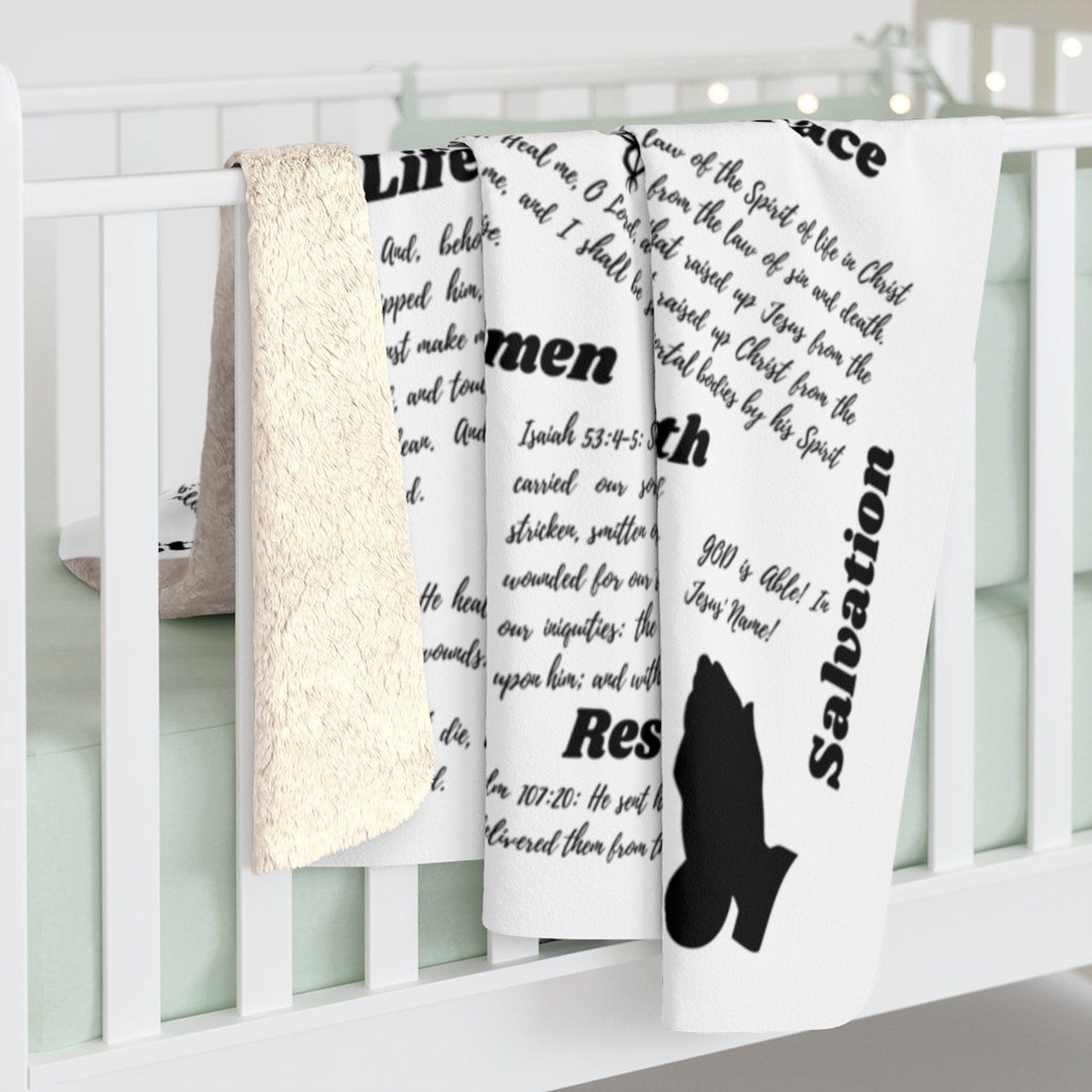 Healing Scriptures Sherpa Fleece Prayer Blanket Etsy