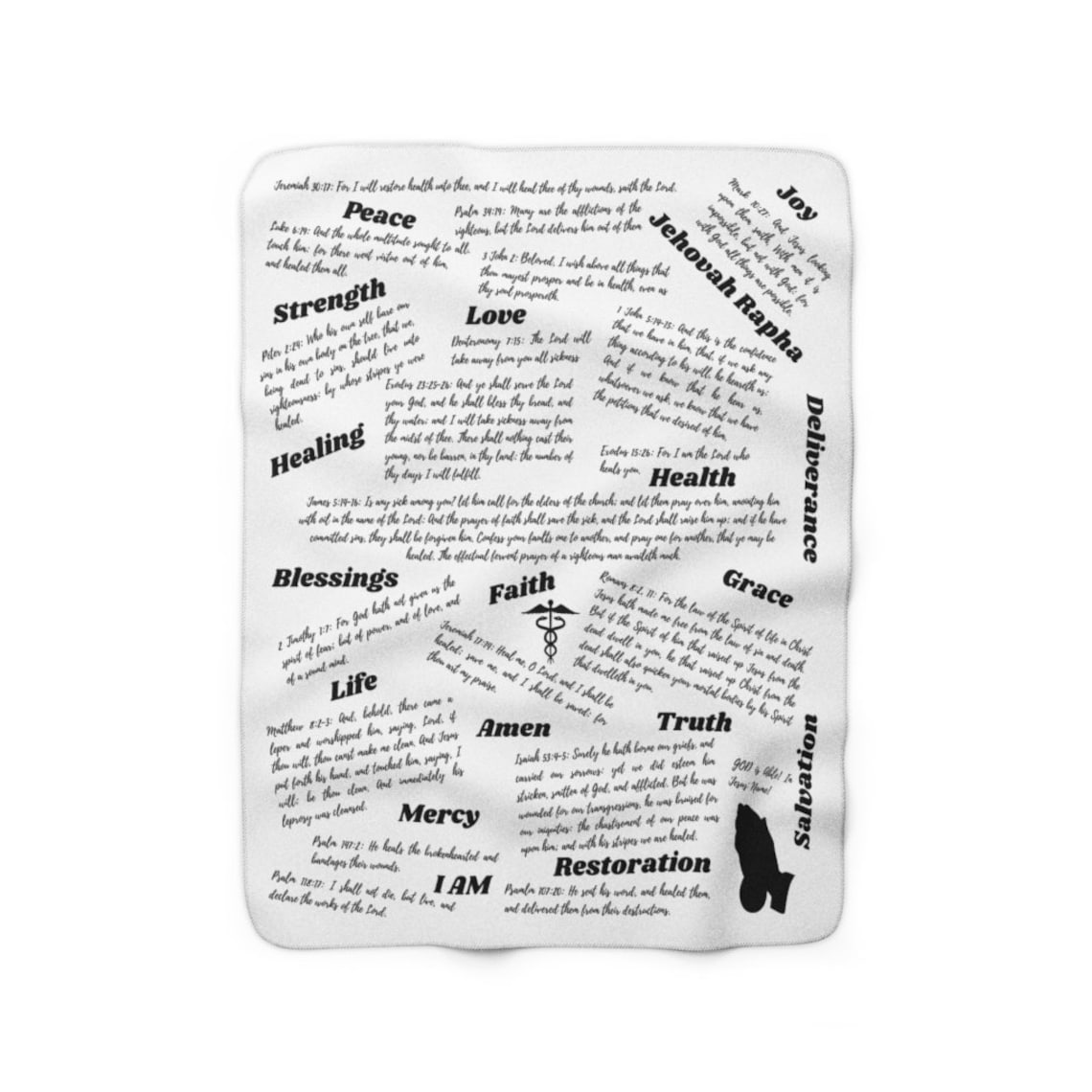 Healing Scriptures Sherpa Fleece Prayer Blanket Etsy