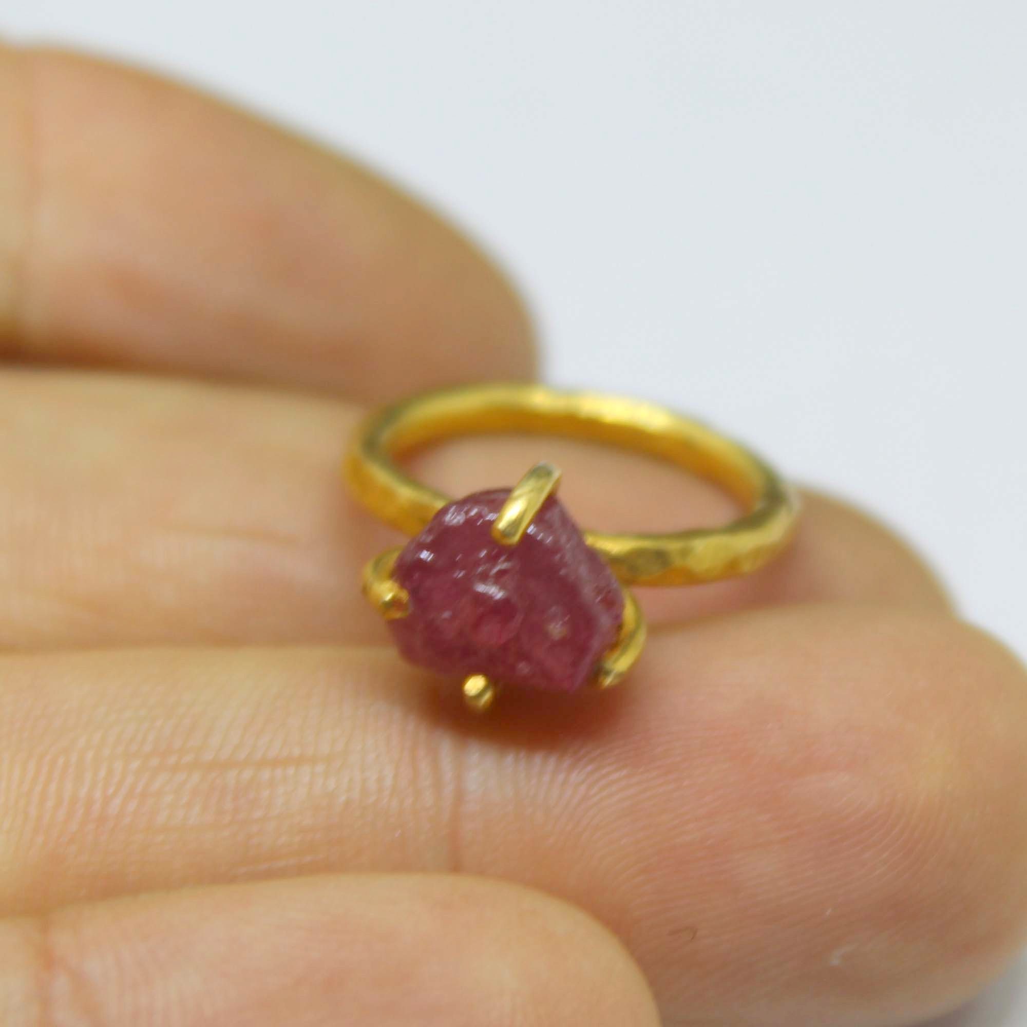 Handmade Natural Rough Ruby Ring Women Annisary Ring | Etsy