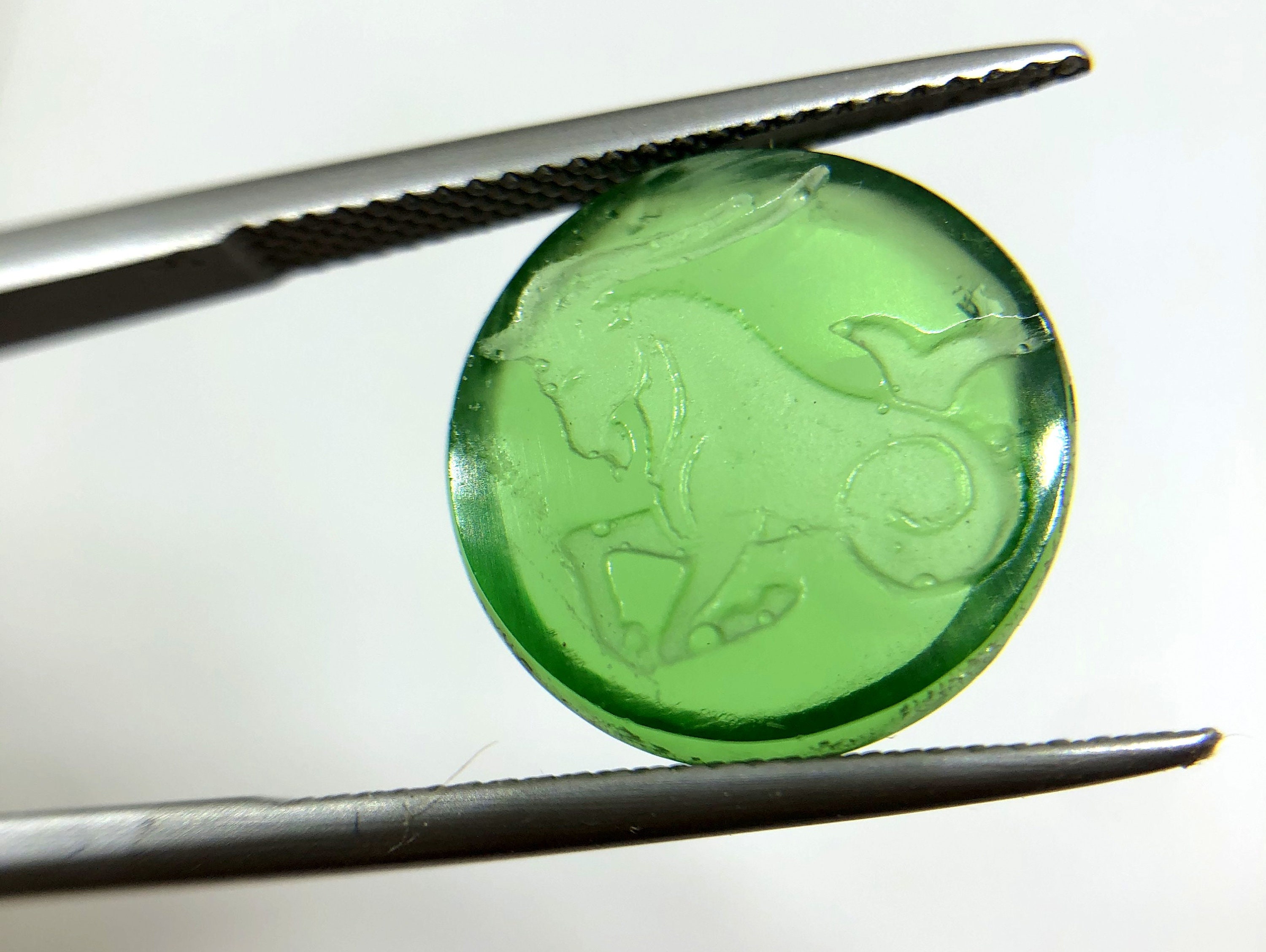 Handmade Real Glass Zodiac Capricorn Intaglio Roman Etsy