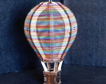 Wooden Hot Air Balloon Ornament: Personalized Novelty Gift
