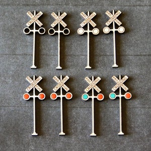 HO Scale Railroad Signs/HO Scale Signs/Train Layout Train Sign/Railroad Crossing Sign/Railroad Light Wooden Signs/Railroad Accessories