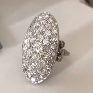 Spring Sale, Vintage Art Deco Ring, Twilight Bella Engagement Ring, Antique Oval Shaped Round Cut Moissanite Anniversary Ring, 925 Silver