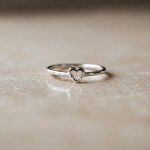 Heart Shaped Silver Ring, Minimalist Heart Ring, Dainty Silver Ring, Delicate Heart Gift For Her, Tiny Heart Ring For Her, 925 Silver Ring