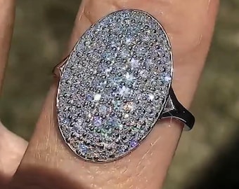 Spring Sale, Celebrity Inspired Twilight Bella Vintage Art Deco Ring, Split Shank Ring, Oval Shaped Round Cut Moissanite Ring, 925 Silver