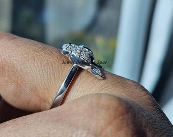 Bird Inspired Ring, Open Cuff Adjustable Sparrow Bird Ring, Love