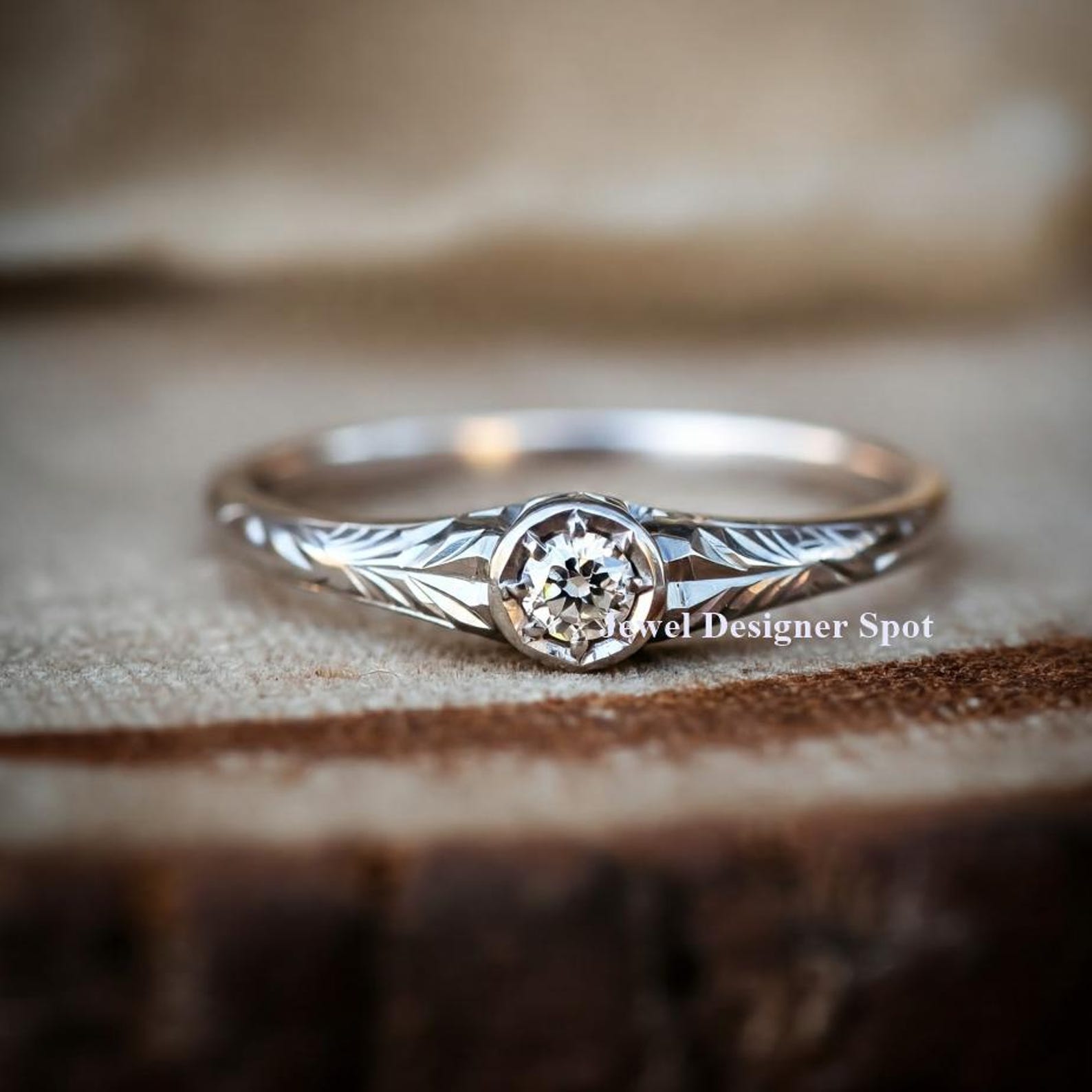 Solitaire Spring Design Spring Sale, 1920 Circa Antique Edwardian Ring, Dainty Solitaire Ring ...