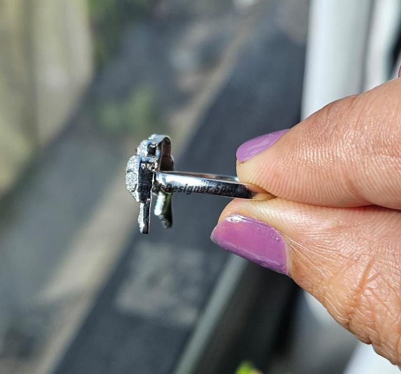 Bird Inspired Ring, Open Cuff Adjustable Sparrow Bird Ring, Love