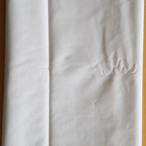 solid cotton fabric, white, canvas binding, 3.32 m x 0.82 m