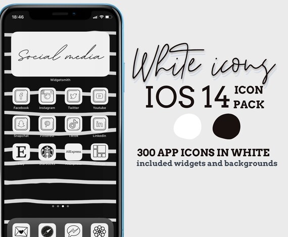 Free additional icon upon request Social Media Phone IOS14 Minimal Icon pack White icon Pearl White iOS14 Icon Pack 200+ Black icon