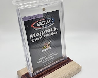 IronHorse Artisan Collection | Custom Inlay Wooden Trading Card Display | Handmade Card Stand