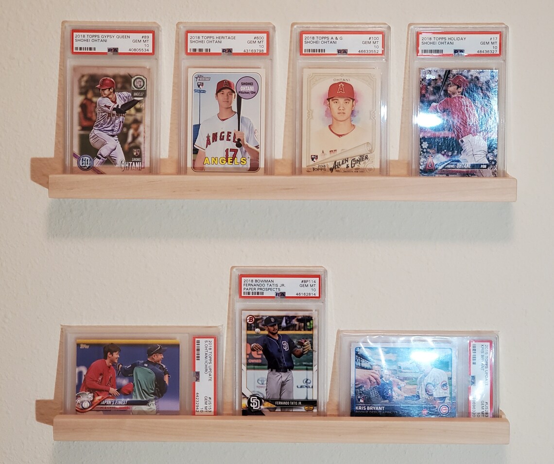 Natural Wood Sports Card Trading Card Game Card Shelves Etsy