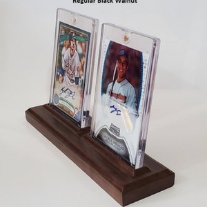 Natural Walnut or Maple Wood Baseball Card or Trading Card Display, Stand, Holder