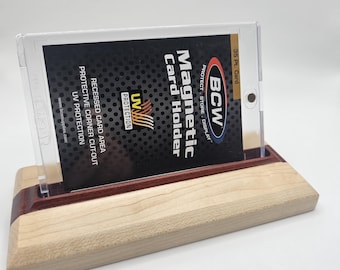 IronHorse Artisan Collection | Custom Inlay Wooden Trading Card Display | Handmade Card Stand