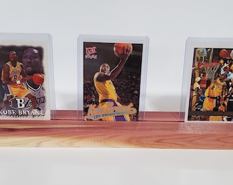 Natural Wood Trading Card Display Stand: Sports & Game Card Holder