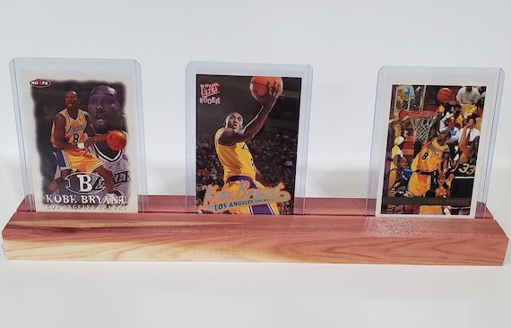 Natural Wood Trading Card Display Stand: Sports & Game Card Holder