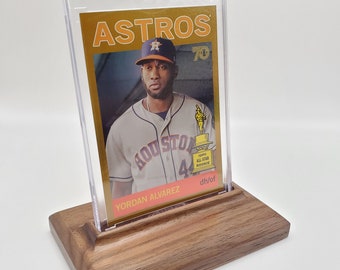 35pt BCW Trading Card Display Stand Natural Walnut Wood